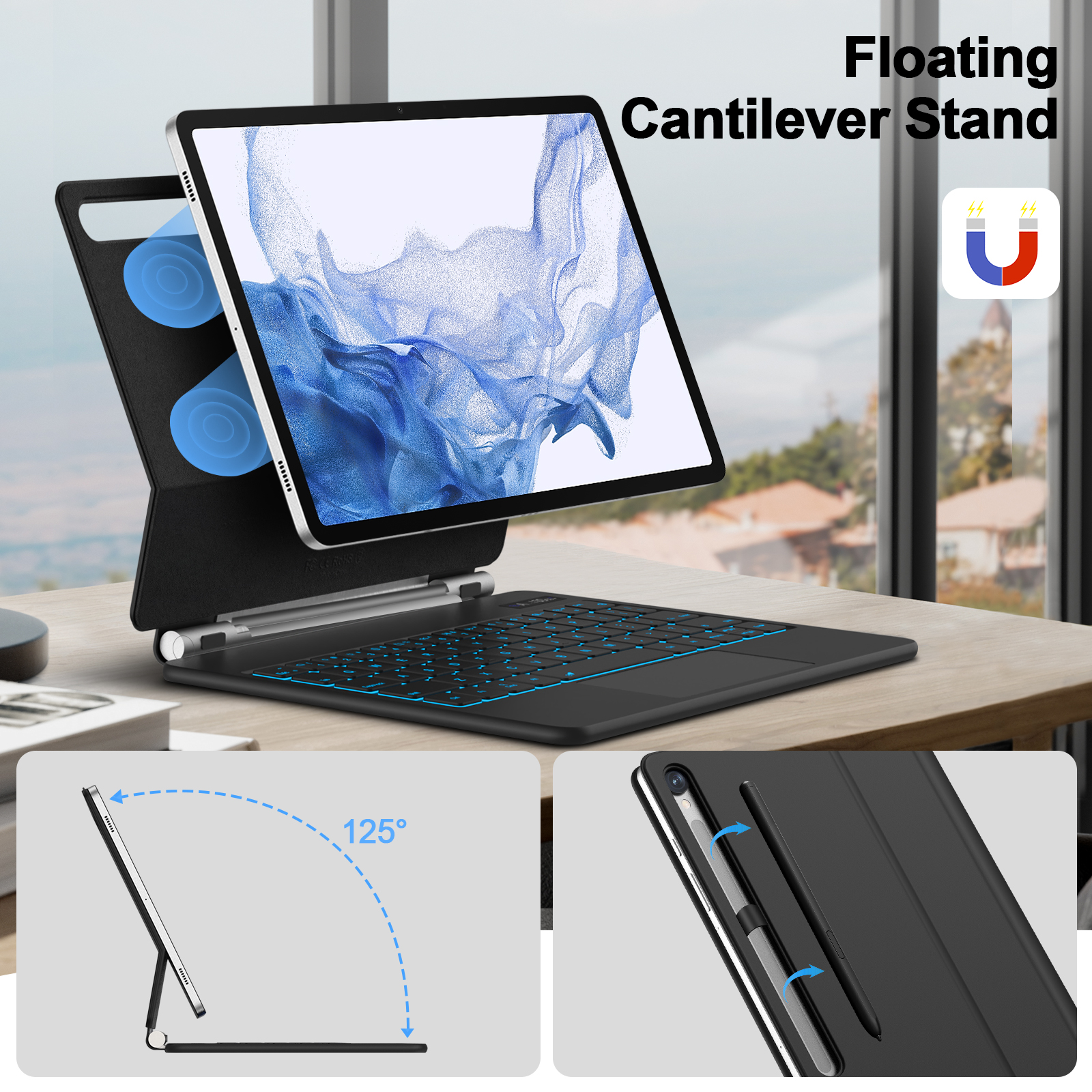 Magic Keyboard For Samsung Gal - Tablet S9 Fe Accessories review and price