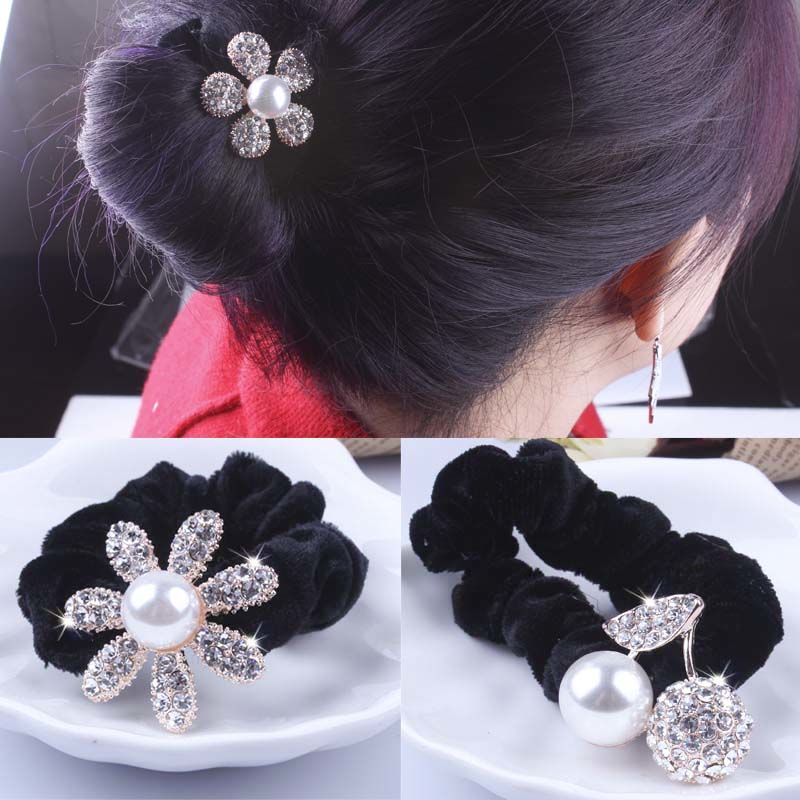 1 PC Black Velvet Scrunchies P - Tablet Accessories For Girls review and price